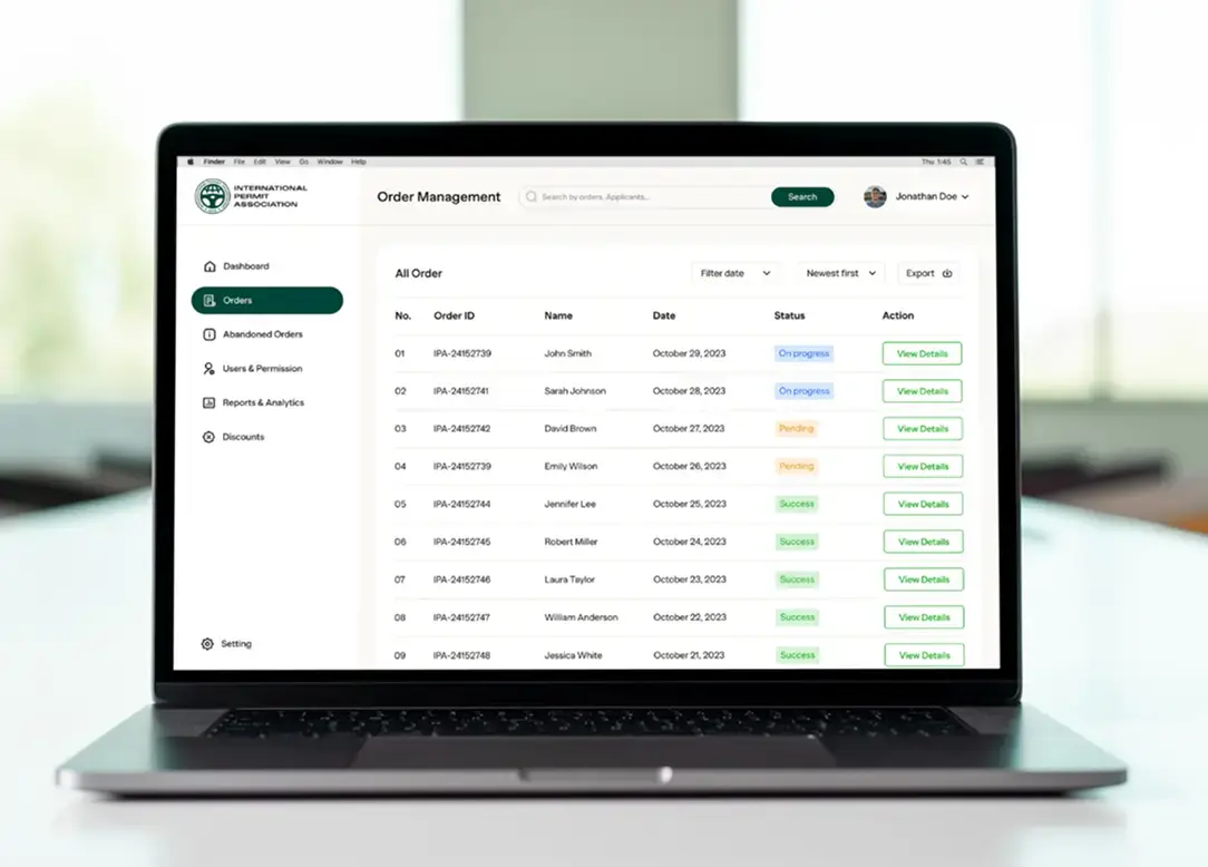 Partner dashboard preview on a laptop